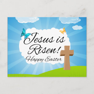 Cartão Postal De Festividades Jesus é Risen, Páscoa cristã