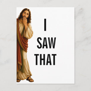 Cartão Postal De Festividades Jesus Engraçado Eu Vi Isso 