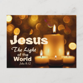 Cartão Postal De Festividades Jesus Luz do Cartaz da Bíblia Mundial Verso