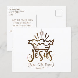 Cartão Postal De Festividades JESUS MELHOR PRESENTE JÁ NA Escritura de Natal