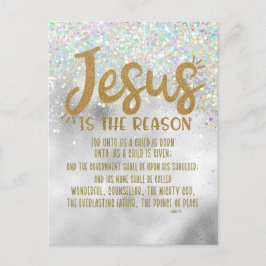 Cartão Postal De Festividades Jesus Natal com Isaiah Bíblia Verse