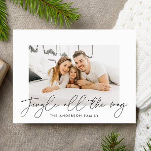 Cartão Postal De Festividades Jingle All Way Black Script Photo