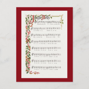 Cartão Postal De Festividades Jingle Bells musical score