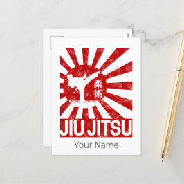 Cartão Postal De Festividades Jiu Jitsu Fighter Japonês Vintage Artes Marciais