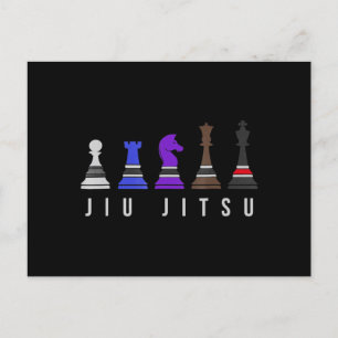 Cartão Postal De Festividades jiu jitsu treinando xadrez, presente bjj com te