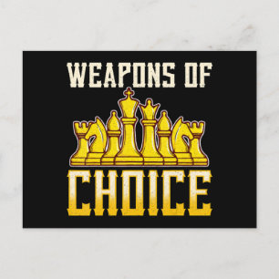 Cartão Postal De Festividades Jogador da Equipe Chess Cite Armas Escolhidas