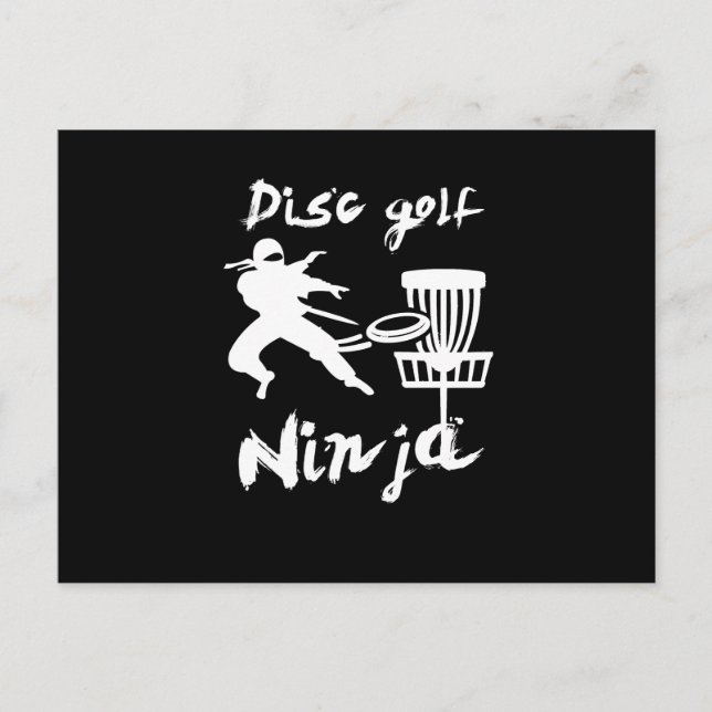 Cartão Postal De Festividades Jogador de Golf Ninja Golfer Frisbee do Disco (Frente)