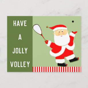 Cartão Postal De Festividades Jogador de Squash Criativo Natal