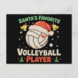 Cartão Postal De Festividades Jogador de Volei Favorito do Papai Noel Natal