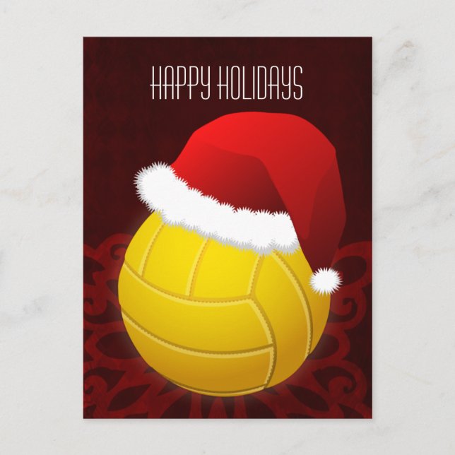 Cartão Postal De Festividades jogador de volei Saudações de Fim de Ano (Frente)