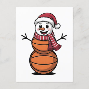 Cartão Postal De Festividades Jogadores de Natal no Basquete