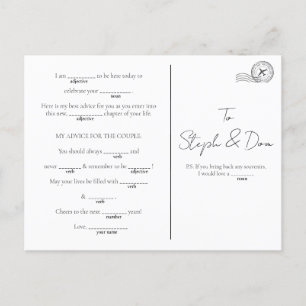 Cartão Postal De Festividades Jogo MadLib - Noivado, Festa de Adeus,