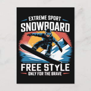 Cartão Postal De Festividades Jogos Olímpicos de Inverno de 2026 Snowboard Femin