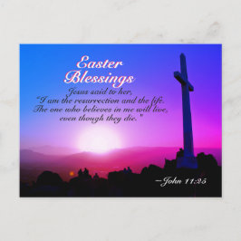 Cartão Postal De Festividades John 11:25 Eu sou a ressurreição, Páscoa Sunrise