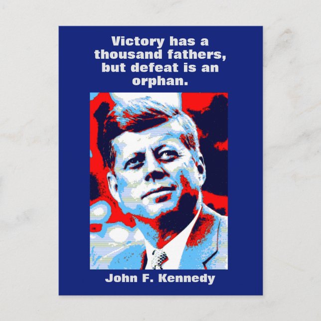 Cartão Postal De Festividades John F. Kennedy Cita Inspiração Motivacional (Frente)