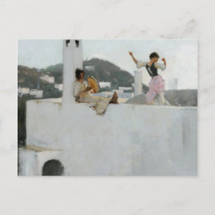 Cartão Postal De Festividades John Singer Sargent - Capri Girl On A Rooftop