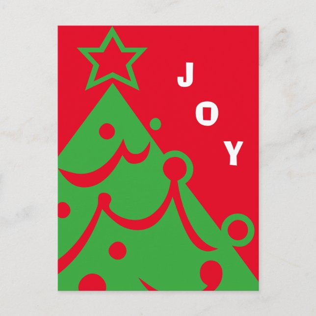 Cartão Postal De Festividades Joia Gráfica de Árvore de Natal (Frente)