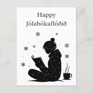 Cartão Postal De Festividades Jólabókaflóð - Inundação Do Livro Islandês, Presen