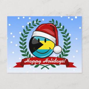 Cartão Postal De Festividades Jolly Bahamas Flag Christmas Style