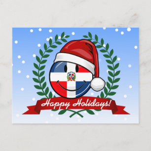 Cartão Postal De Festividades Jolly República Dominicana Bandeira Natal