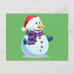 Cartão Postal De Festividades Jolly Snowman