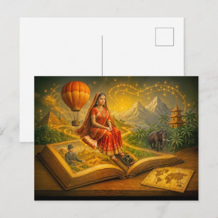 Cartão Postal De Festividades Jornada mundial de um livro de viagem clássico