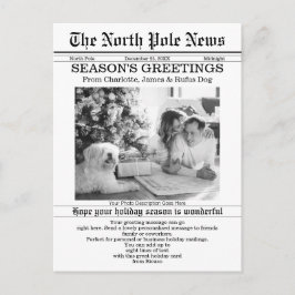 Cartão Postal De Festividades Jornal de Natal do Polo Norte Personalizado