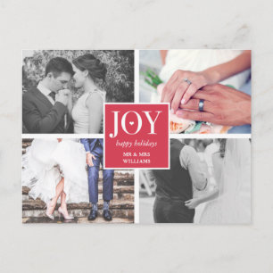 Cartão Postal De Festividades Joy Colagem de Fotos de Casamento Férias Feliz