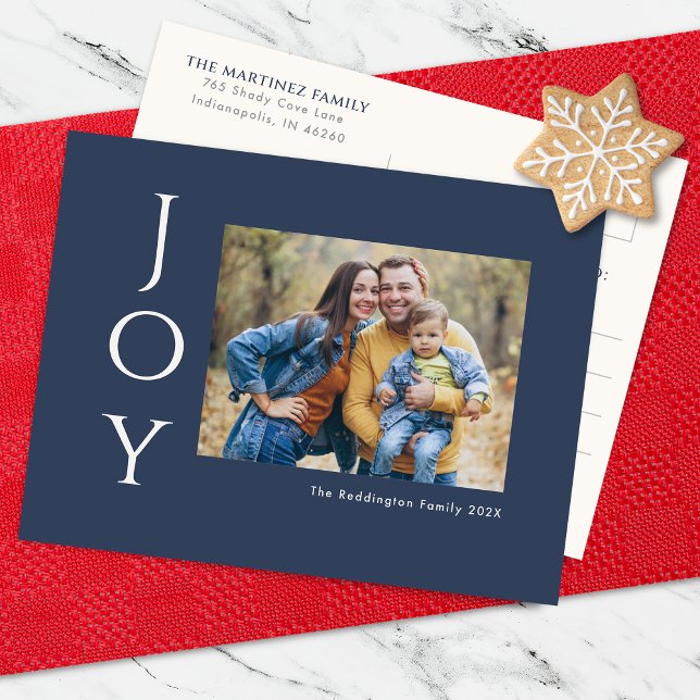 Cartão Postal De Festividades Joy de Foto Minimalista (Criador carregado)