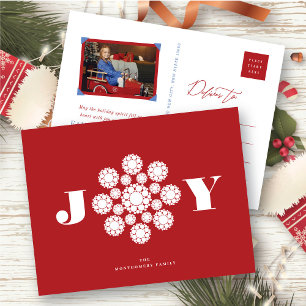 Cartão Postal De Festividades Joy Decorative Flower Enfeites de natal Elegante