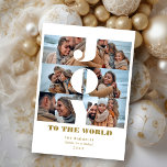 Cartão Postal De Festividades Joy to the World 6 Custom Photos Collage<br><div class="desc">Joy to the World 6 Custom Photos Collage Holiday Card. AVISO IMPORTANTE: Esta design faz parte de uma coleção e tem outros elementos coordenados que podem encontrar na minha loja. Às vezes, pode ser difícil alinhar esteticamente e colocar textos ou iniciais nos designs, se me disser e eu farei por...</div>