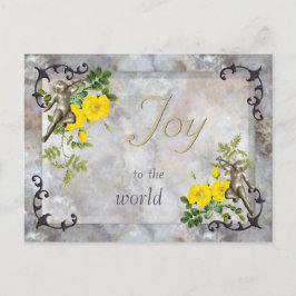 Cartão Postal De Festividades Joy to the world CC0860 Marble stone colage