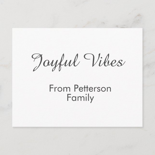 Cartão Postal De Festividades Joyful Vibes red Christmas add family name date  (Frente)