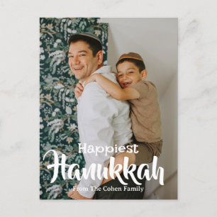 Cartão Postal De Festividades Joyous Hanukkah Foto simples da família Hanukkah