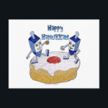 Cartão Postal De Festividades Judaica Happy Hanukkah Dançando Dreidels Doughnut<br><div class="desc">Você está vendo The Lee Hiller Designs Collection of Home and Office Decor,  Roupa,  Gifts and Coleções. As Designs incluem Lee Hiller Photoographic e Mixed Media Digital Art Collection. Você pode ver sua fotografia da Nature em http://HikeOurPlanet.com/ e seguir seu blog de caminhada no Hot Primavera National Park.</div>