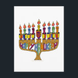 Cartão Postal De Festividades Judaica Happy Hanukkah Dreidel Menorah<br><div class="desc">Você está vendo The Lee Hiller Designs Collection of Home and Office Decor,  Roupa,  Gifts and Coleções. As Designs incluem Lee Hiller Photoographic e Mixed Media Digital Art Collection. Você pode ver sua fotografia da Nature em http://HikeOurPlanet.com/ e seguir seu blog de caminhada no Hot Primavera National Park.</div>