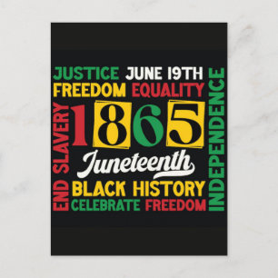 Cartão Postal De Festividades Juneteenth 1865 Dia da Liberdade História Negra
