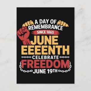 Cartão Postal De Festividades Juneteenth 1865 Dia da Liberdade História Negra