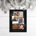 Cartão Postal De Festividades Juniper Photo Collage Black<br><div class="desc">5 áreas de fotos em várias orientações; o "quadro" preto pode ser alterado para qualquer cor no editor; Escolha suas próprias fontes também! Adicione uma mensagem à parte traseira ou mais fotos,  se desejar.</div>