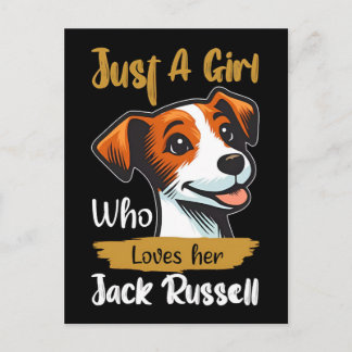Cartão Postal De Festividades Just a girl who loves her jack russell typography 