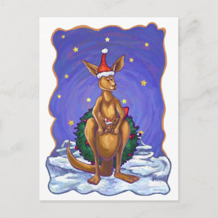 Cartão Postal De Festividades Kangaroo Christmas StarNight