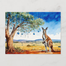 Kangaroo debaixo de uma árvore de natal