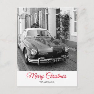 Cartão Postal De Festividades Karmann Ghia Carro Clássico Feliz Natal
