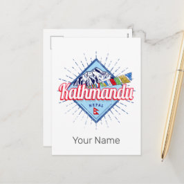 Cartão Postal De Festividades Katmandu Montanhas Nepal Retro Flagres Souvenir