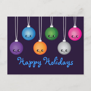 Cartão Postal De Festividades Kawaii Bulbs