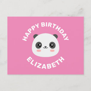 Cartão Postal De Festividades Kawaii Panda