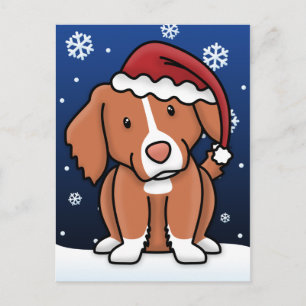Cartão Postal De Festividades Kawaii Toller Christmas Postcard