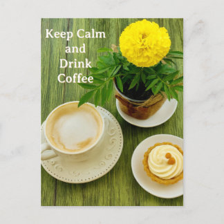 Cartão Postal De Festividades Keep Calm and Drink Coffee Postcard