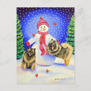 Cartão Postal De Festividades Keeshond Christmas Postcards