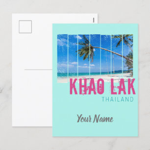 Cartão Postal De Festividades Khao Lak Phang-Nga Tailândia Vintage Beach Souveni